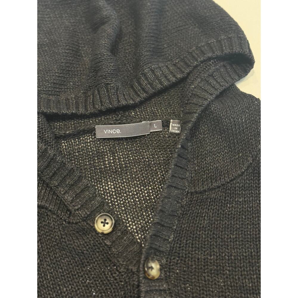 Vince Linen Sweater with Hood Size L Gray